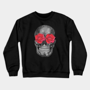 Skull with roses flowers Crewneck Sweatshirt